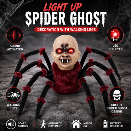 Light Up Spider Ghost Decoration with Walking Legs