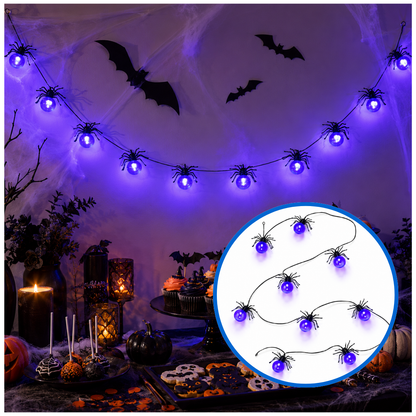 Spider Shaped LED String Light Garland - 8FT