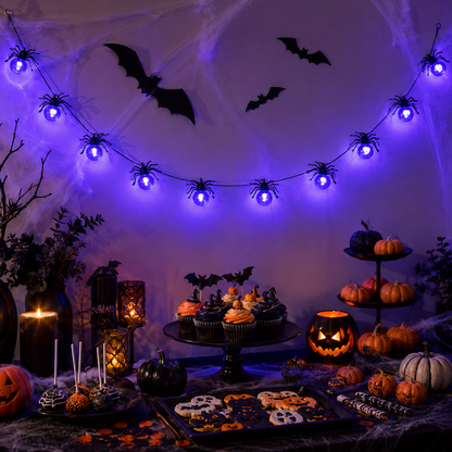 Spider Shaped LED String Light Garland - 8FT