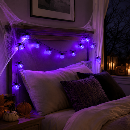 Spider Shaped LED String Light Garland - 8FT