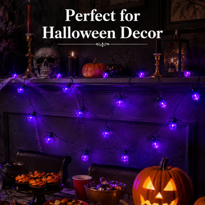 Spider Shaped LED String Light Garland - 8FT