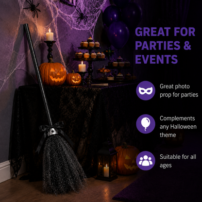 Cosplay Witch Broom Stick Black - 1PC