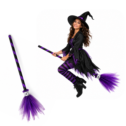 Cosplay Witch Broom Stick Purple - 1PC