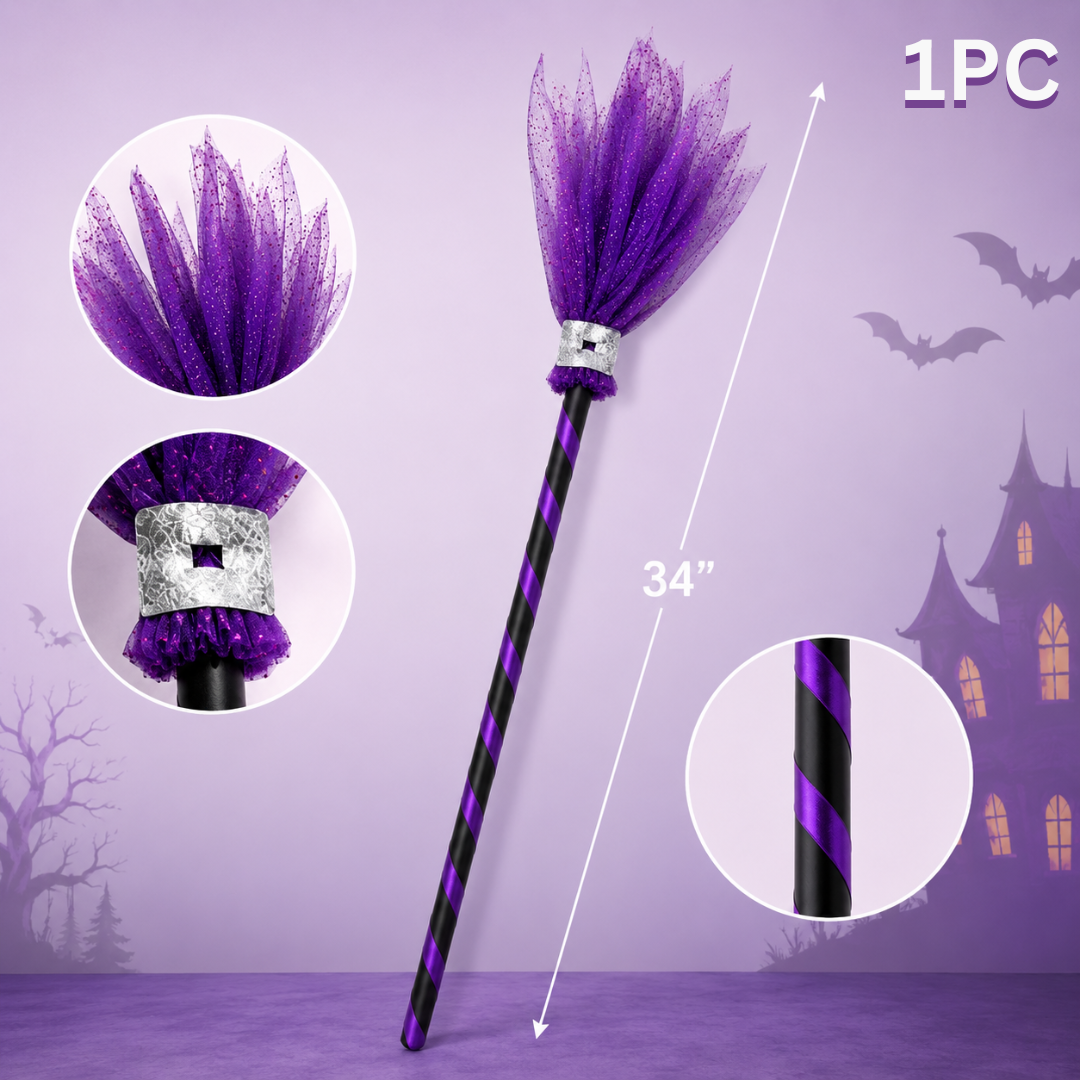 Cosplay Witch Broom Stick Purple - 1PC