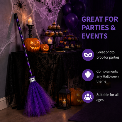 Cosplay Witch Broom Stick Purple - 1PC