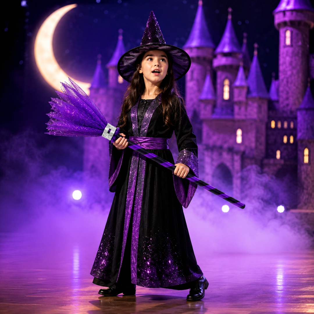Cosplay Witch Broom Stick Purple - 1PC