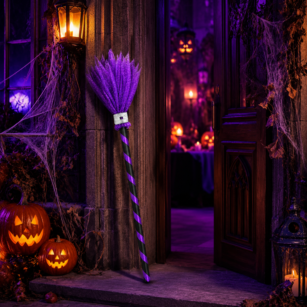 Cosplay Witch Broom Stick Purple - 1PC