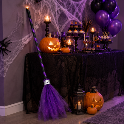 Cosplay Witch Broom Stick Purple - 1PC
