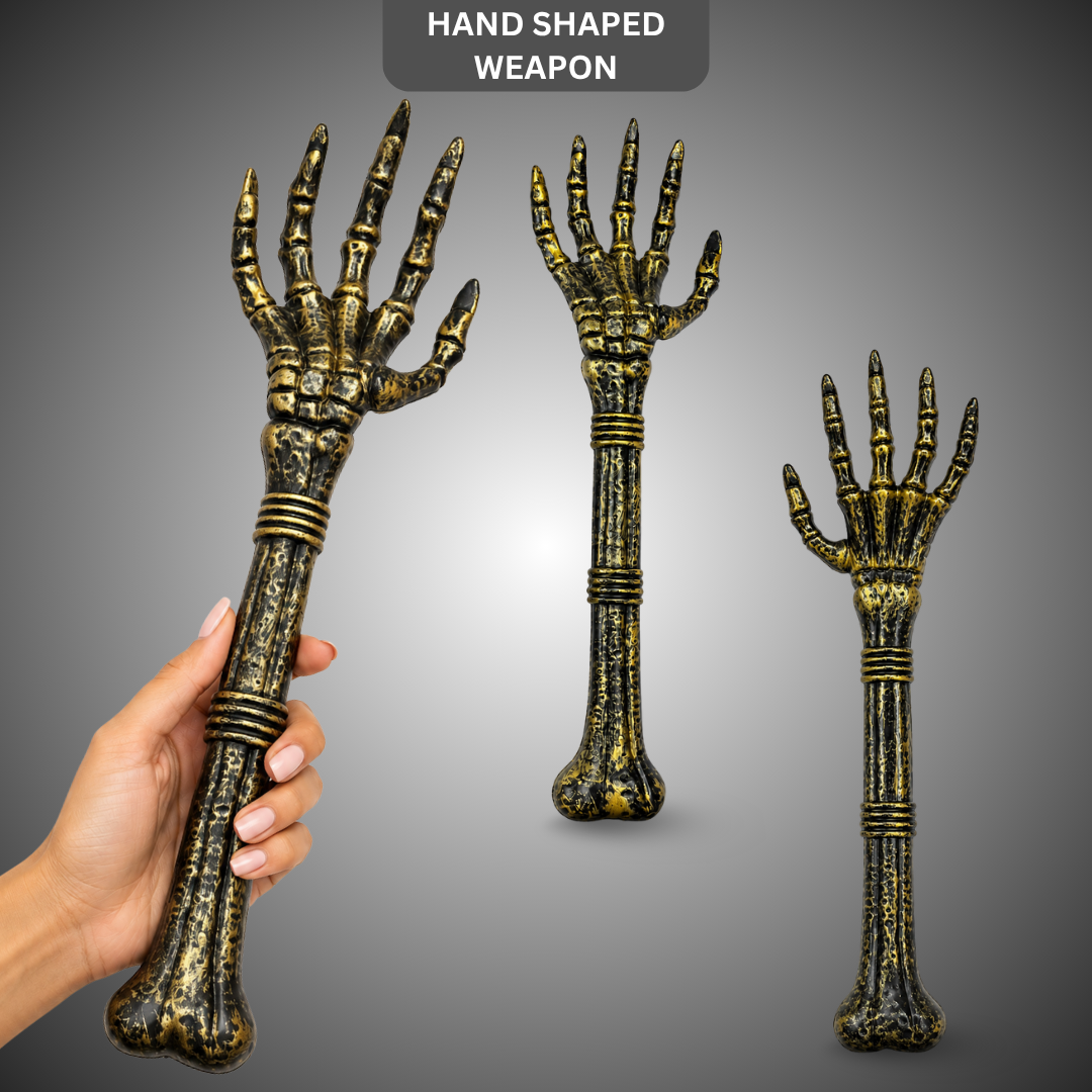 Antique Gold Skeleton Hand Wand Prop for Halloween - 1PC