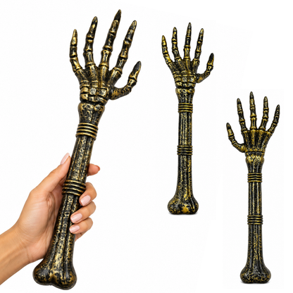 Antique Gold Skeleton Hand Wand Prop for Halloween - 1PC