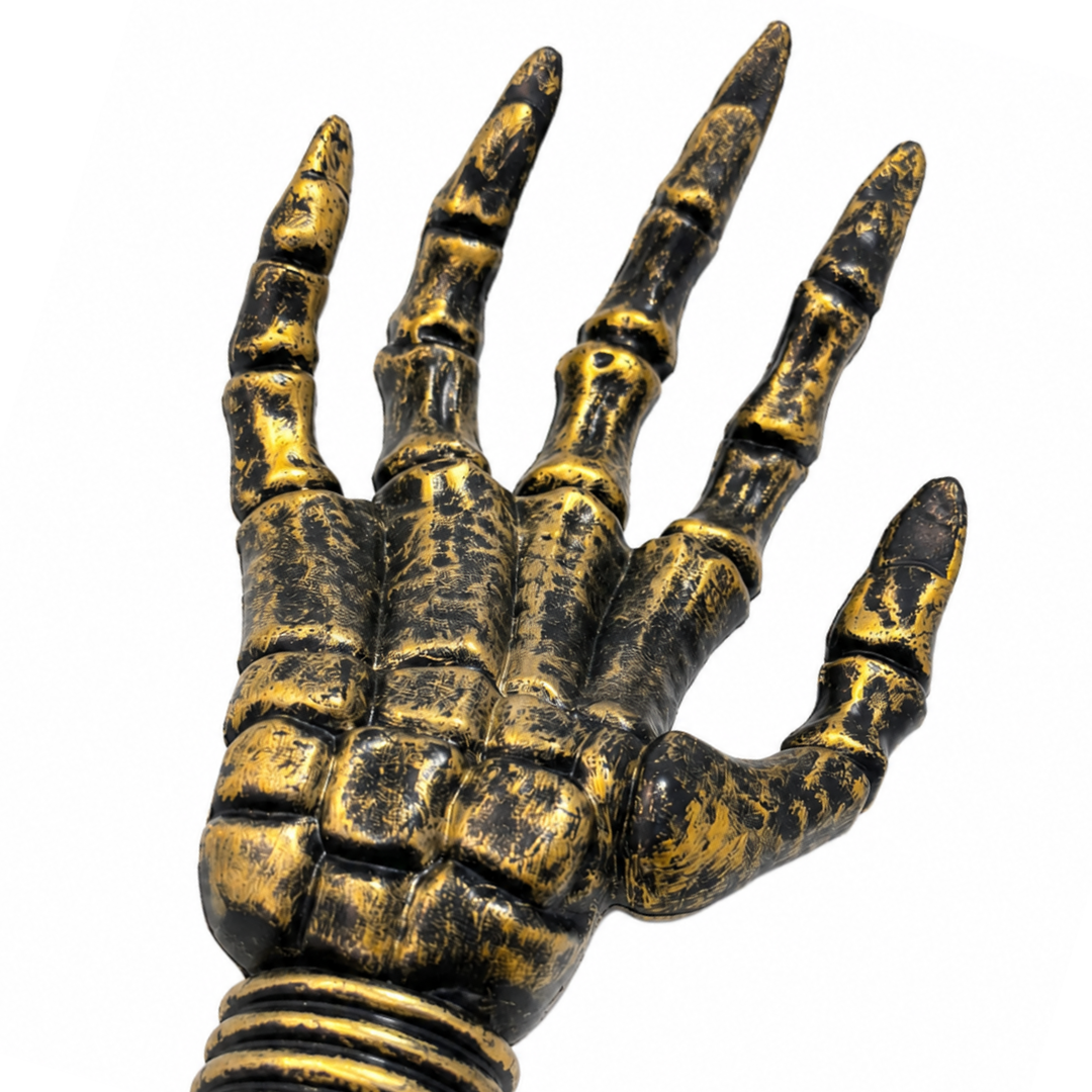 Antique Gold Skeleton Hand Wand Prop for Halloween - 1PC