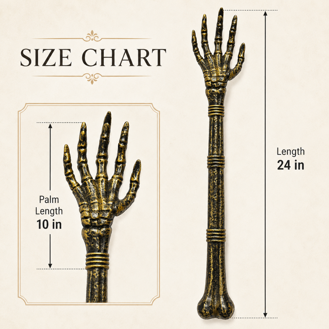 Antique Gold Skeleton Hand Wand Prop for Halloween - 1PC