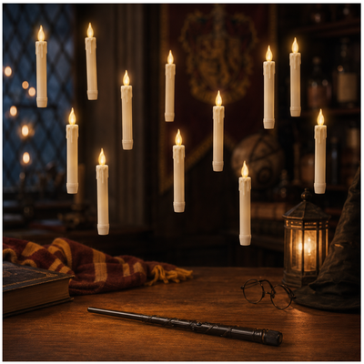 Harry Potter Magical Floating Candles with Electric Wand - 12 Candles