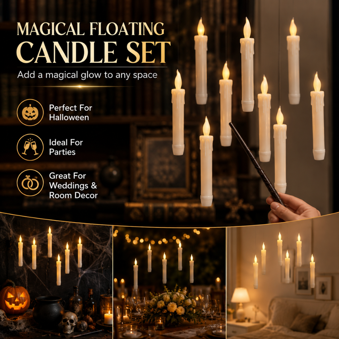 Harry Potter Magical Floating Candles with Electric Wand - 12 Candles