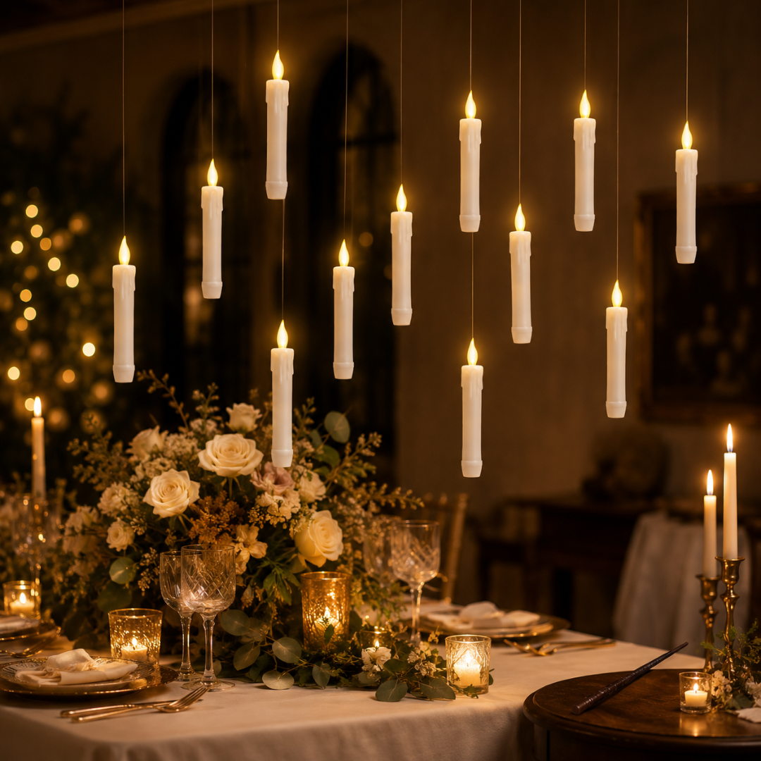 Harry Potter Magical Floating Candles with Electric Wand - 12 Candles