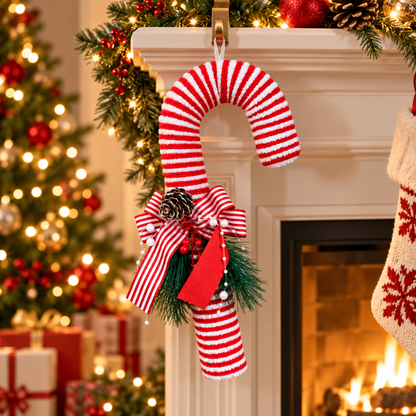 Christmas Candy Cane Joystick Hanging Decoration – 13 Inch, 1PC | Red & White Striped Christmas Ornament for Xmas Tree, Door & Festive Home Decor