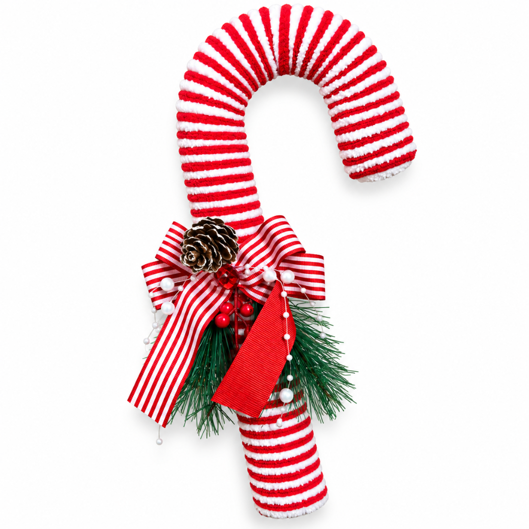 Christmas Candy Cane Joystick Hanging Decoration – 13 Inch, 1PC | Red & White Striped Christmas Ornament for Xmas Tree, Door & Festive Home Decor