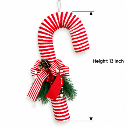 Christmas Candy Cane Joystick Hanging Decoration – 13 Inch, 1PC | Red & White Striped Christmas Ornament for Xmas Tree, Door & Festive Home Decor