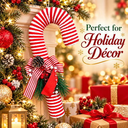 Christmas Candy Cane Joystick Hanging Decoration – 13 Inch, 1PC | Red & White Striped Christmas Ornament for Xmas Tree, Door & Festive Home Decor