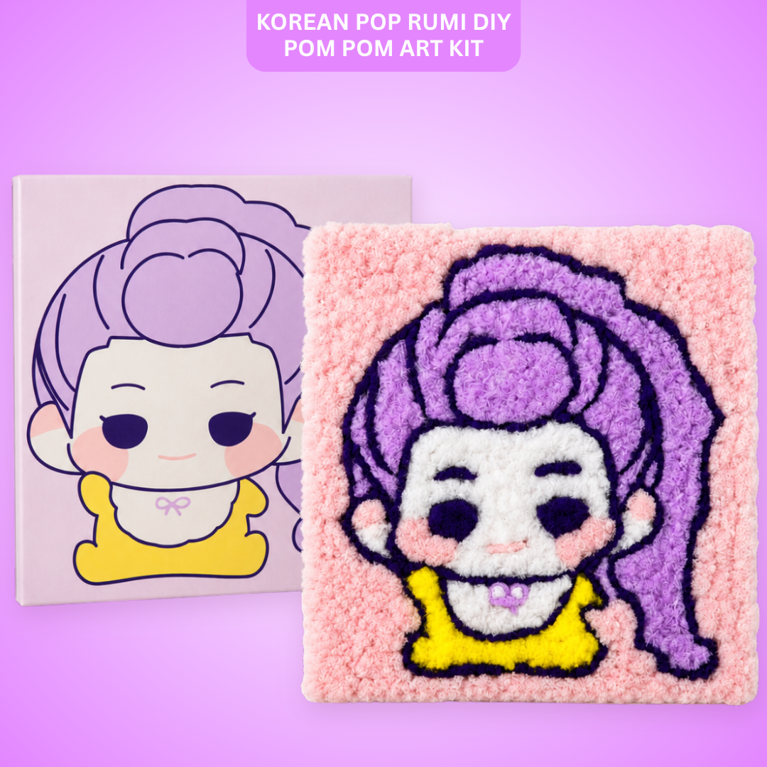 DIY Sticky Cotton K-POP Rumi Pom Pom Art Kit | Wanna Party - Image 1