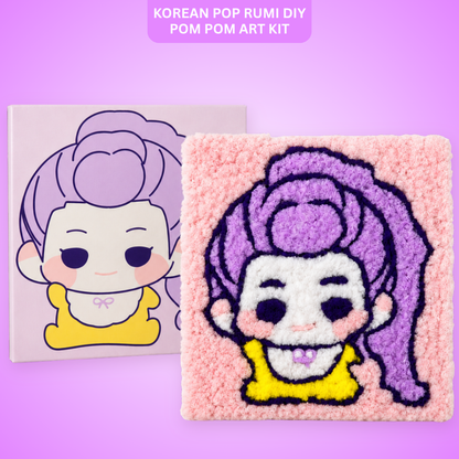 DIY Sticky Cotton K-POP Rumi Pom Pom Art Kit | Wanna Party - Image 1
