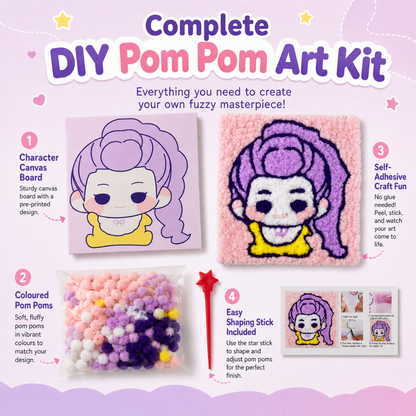 DIY Sticky Cotton K-POP Rumi Pom Pom Art Kit | Wanna Party - Image 5