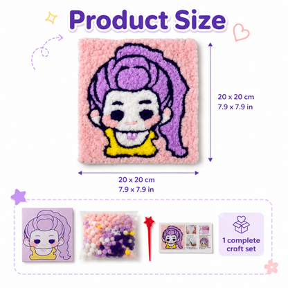 DIY Sticky Cotton K-POP Rumi Pom Pom Art Kit | Wanna Party - Image 6