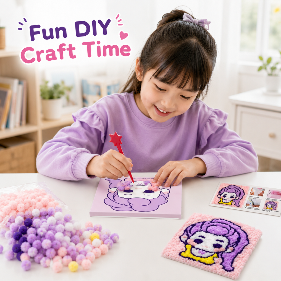 DIY Sticky Cotton K-POP Rumi Pom Pom Art Kit | Wanna Party - Image 7