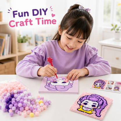 DIY Sticky Cotton K-POP Rumi Pom Pom Art Kit | Wanna Party - Image 7