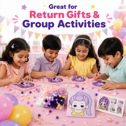 DIY Sticky Cotton K-POP Rumi Pom Pom Art Kit | Wanna Party - Image 8