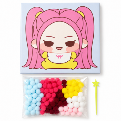 DIY Sticky Cotton K-POP Mira Pom Pom Art Kit | Wanna Party - Image 3