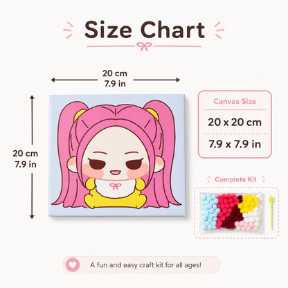 DIY Sticky Cotton K-POP Mira Pom Pom Art Kit | Wanna Party - Image 5