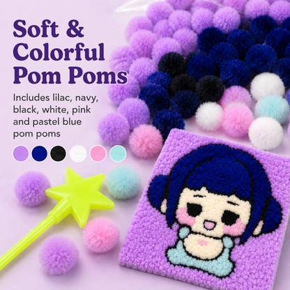 DIY Sticky Cotton K-POP Zoey Pom Pom Art Kit | Wanna Party - Image 6