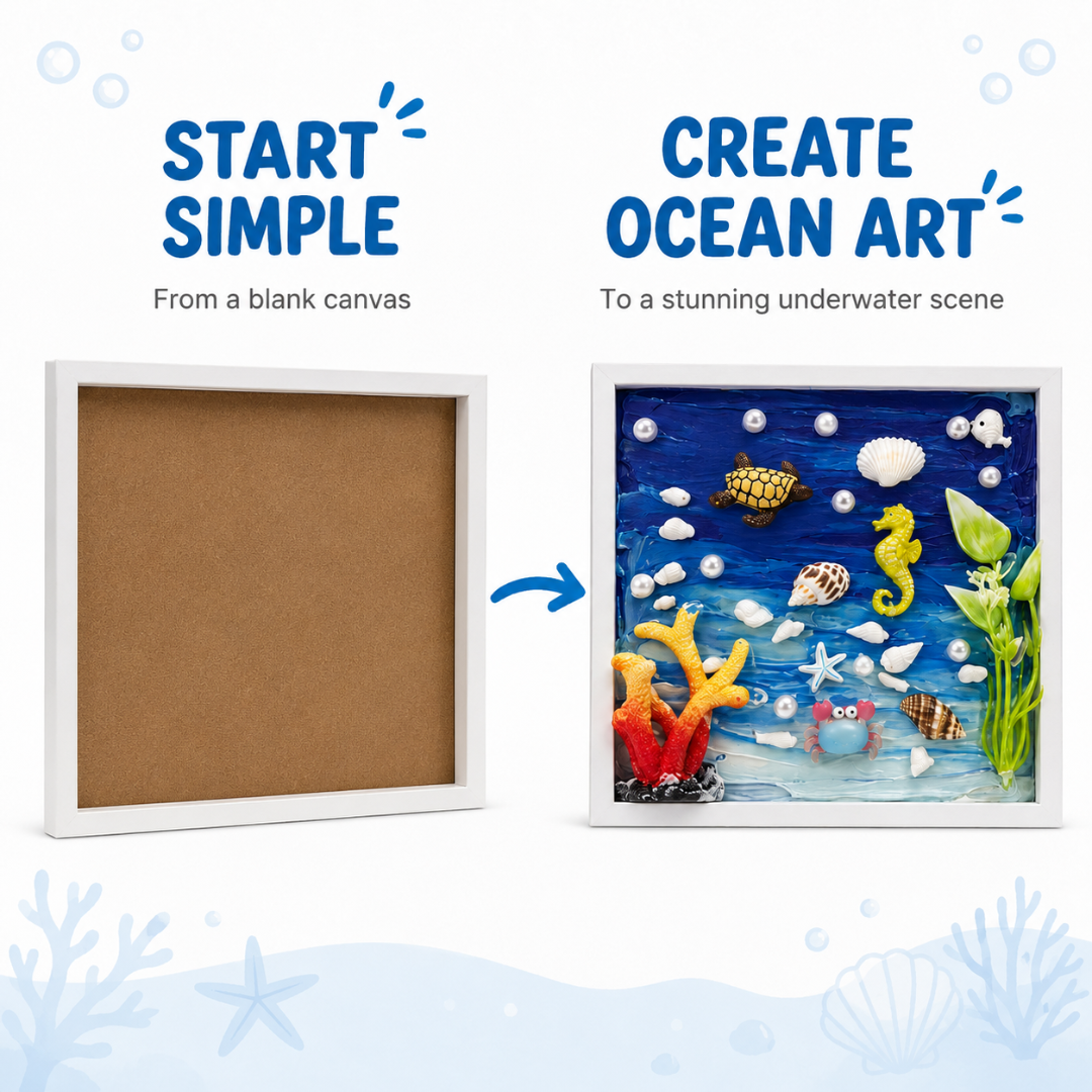 Decoden Clay DIY Frame - Seahorse & Underwater Art Kit | Wanna Party - Image 5