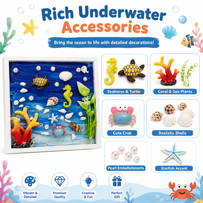 Decoden Clay DIY Frame - Seahorse & Underwater Art Kit | Wanna Party - Image 8