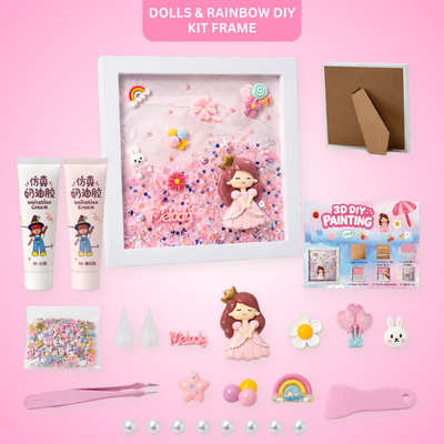 Decoden Whipped Cream Clay DIY Art Kit - Dolls & Rainbow Frame | Wanna Party - Image 1