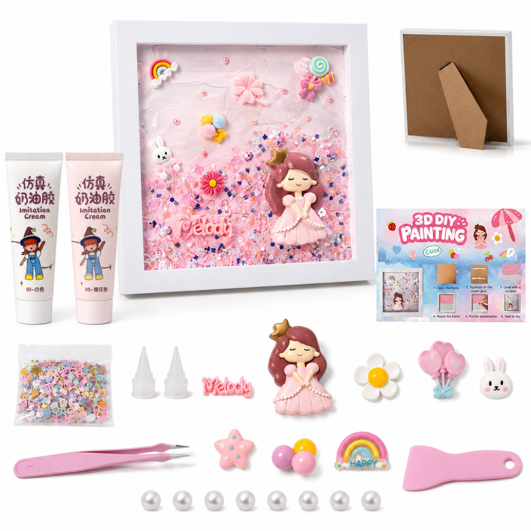 Decoden Whipped Cream Clay DIY Art Kit - Dolls & Rainbow Frame | Wanna Party - Image 2