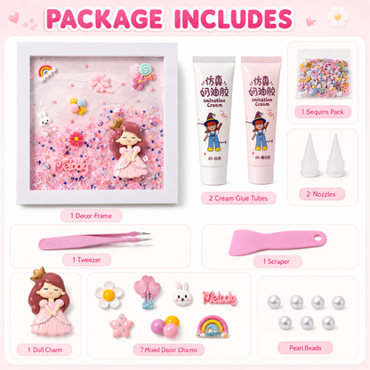 Decoden Whipped Cream Clay DIY Art Kit - Dolls & Rainbow Frame | Wanna Party - Image 4