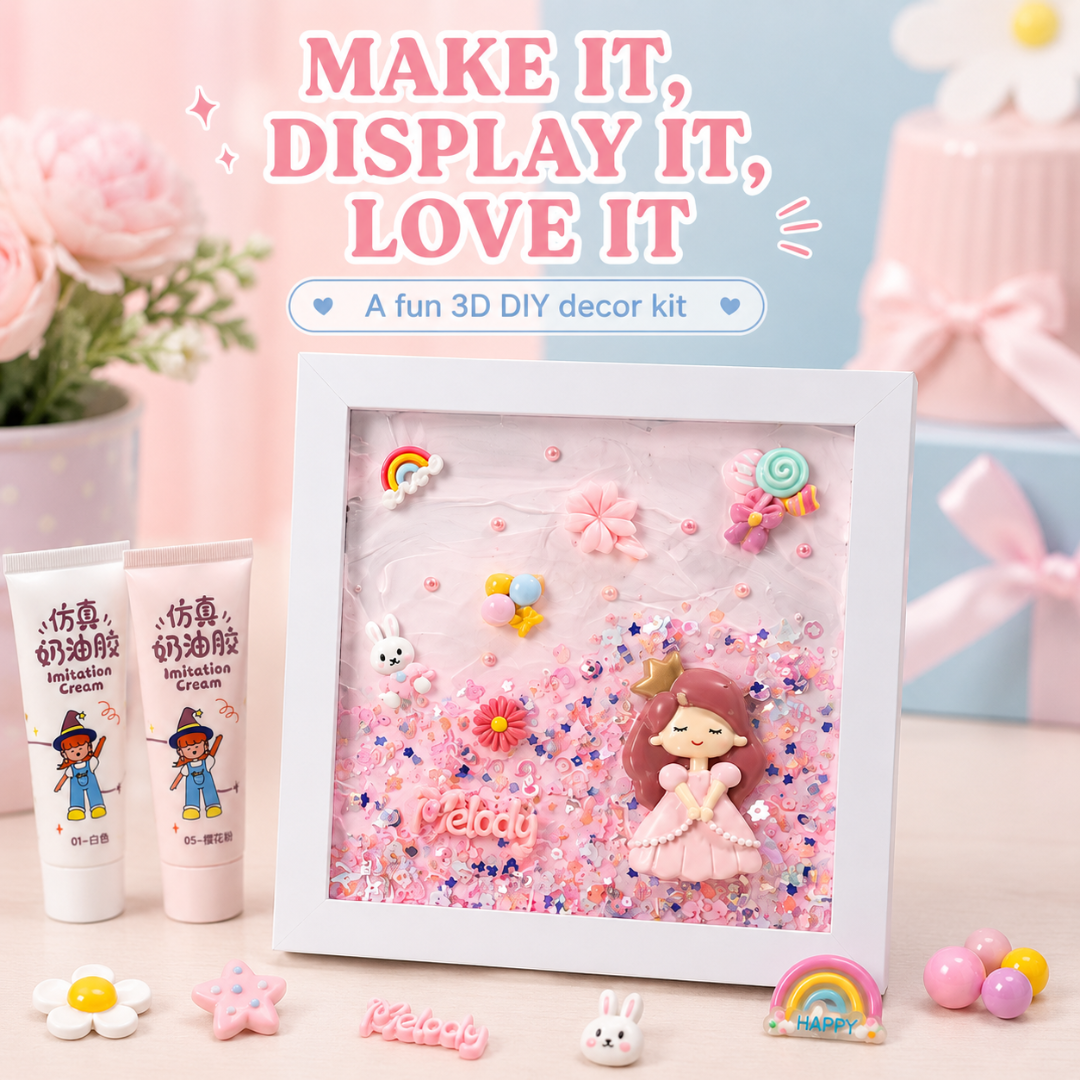 Decoden Whipped Cream Clay DIY Art Kit - Dolls & Rainbow Frame | Wanna Party - Image 8