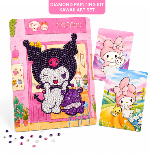 Diamond Craft DIY Kuromi Coffee Shop Art Kit | Wanna Party - Image 1