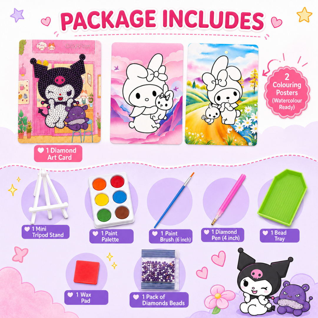 Diamond Craft DIY Kuromi Coffee Shop Art Kit | Wanna Party - Image 6