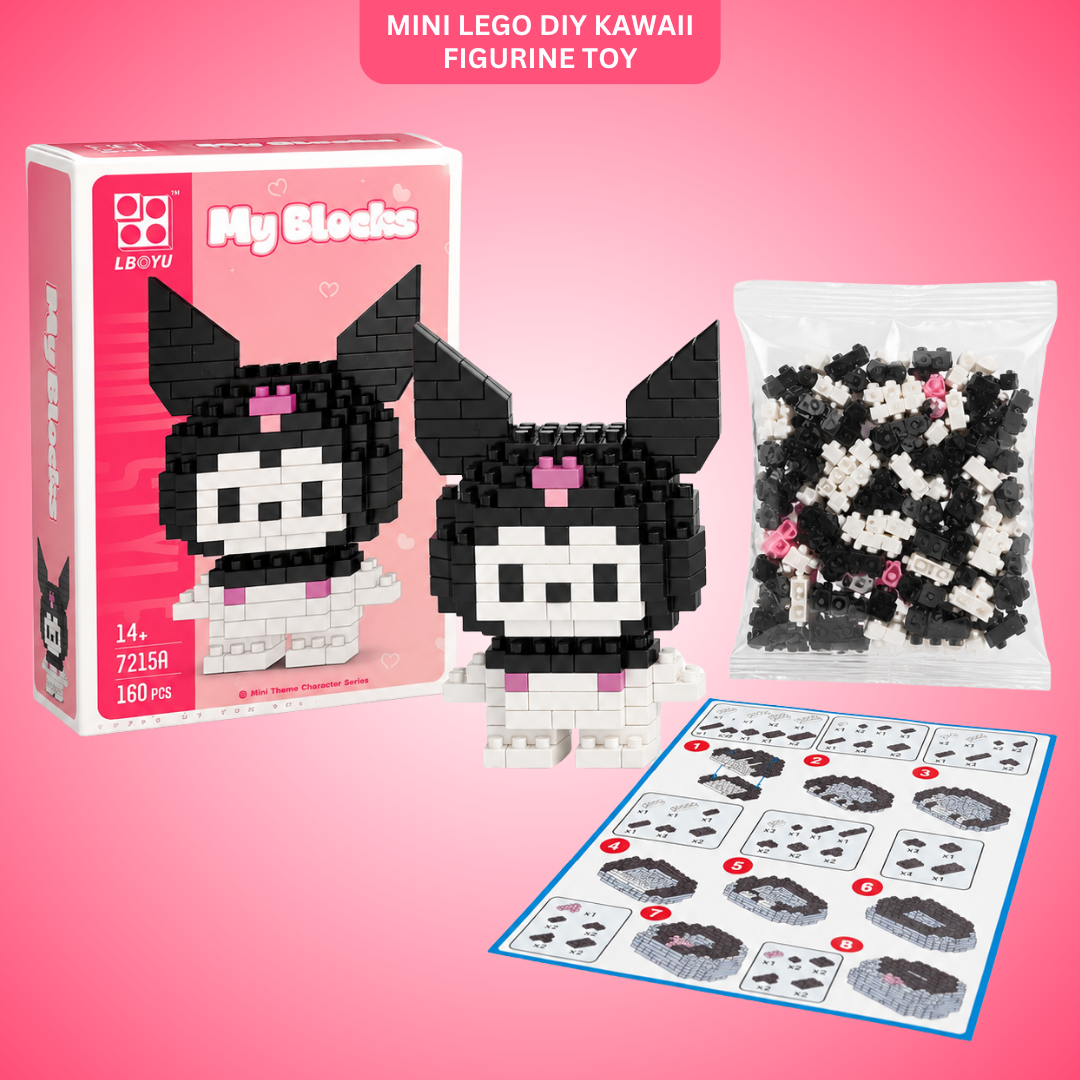 Mini Lego DIY Kuromi Building Kit - 160 Pcs Nano Blocks | Wanna Party - Image 1