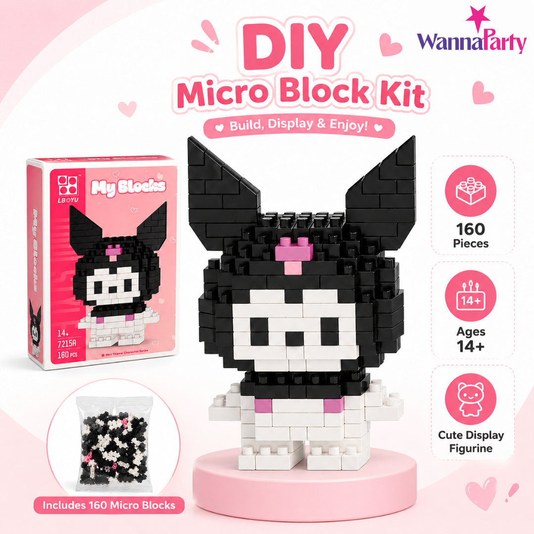 Mini Lego DIY Kuromi Building Kit - 160 Pcs Nano Blocks | Wanna Party - Image 3