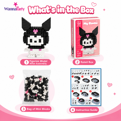 Mini Lego DIY Kuromi Building Kit - 160 Pcs Nano Blocks | Wanna Party - Image 4