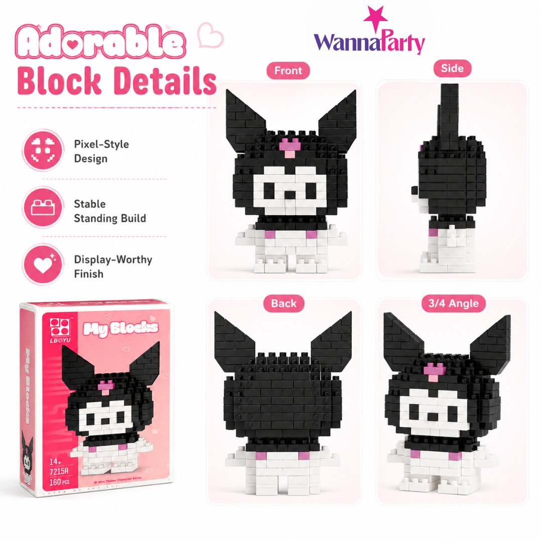 Mini Lego DIY Kuromi Building Kit - 160 Pcs Nano Blocks | Wanna Party - Image 5