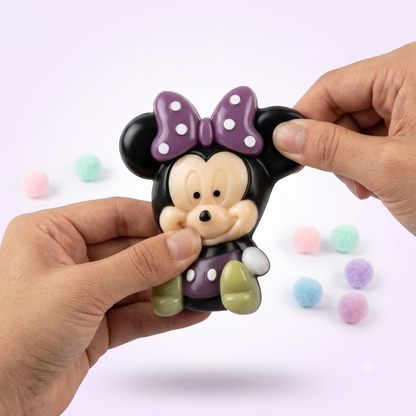 Minnie Mouse Girl Taba Squishy Toy | Soft Slow Rebound Red Bow Character Squeeze Toy for Kids, Stress Relief Toy, Party Favors, Return Gifts, Loot Bags & Pinata Fillers – 1PC