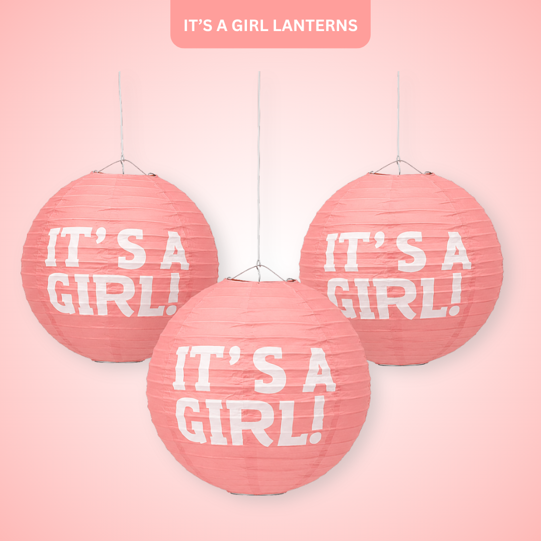 It’s a Girl Paper Lantern Hangin Decoration - 3PC
