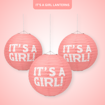 It’s a Girl Paper Lantern Hangin Decoration - 3PC