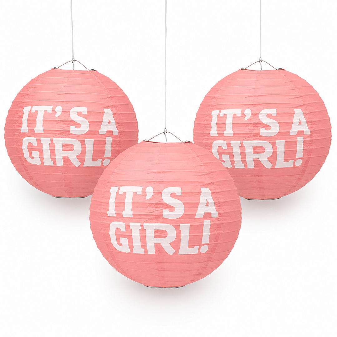 It’s a Girl Paper Lantern Hangin Decoration - 3PC