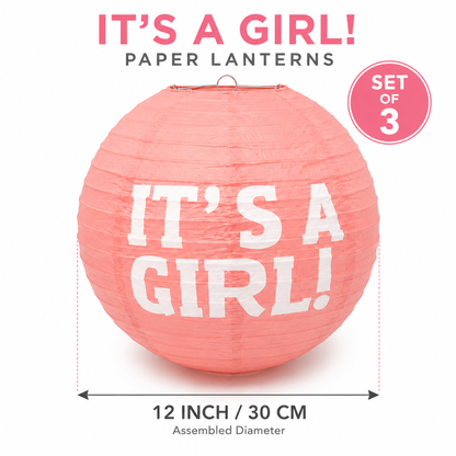 It’s a Girl Paper Lantern Hangin Decoration - 3PC